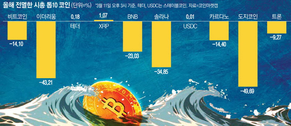 얼어붙은 코인시장 리플 빼고 마이너스